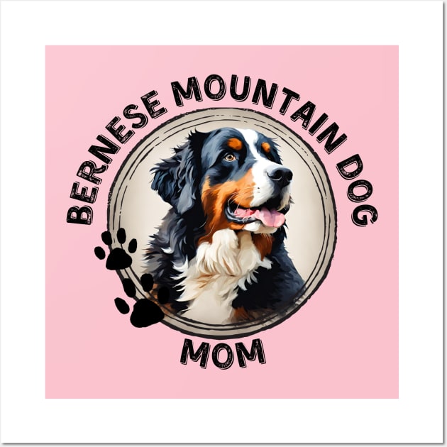 Bernese Mountain Dog Berner Mom Dog Breed Portrait Wall Art by PoliticalBabes